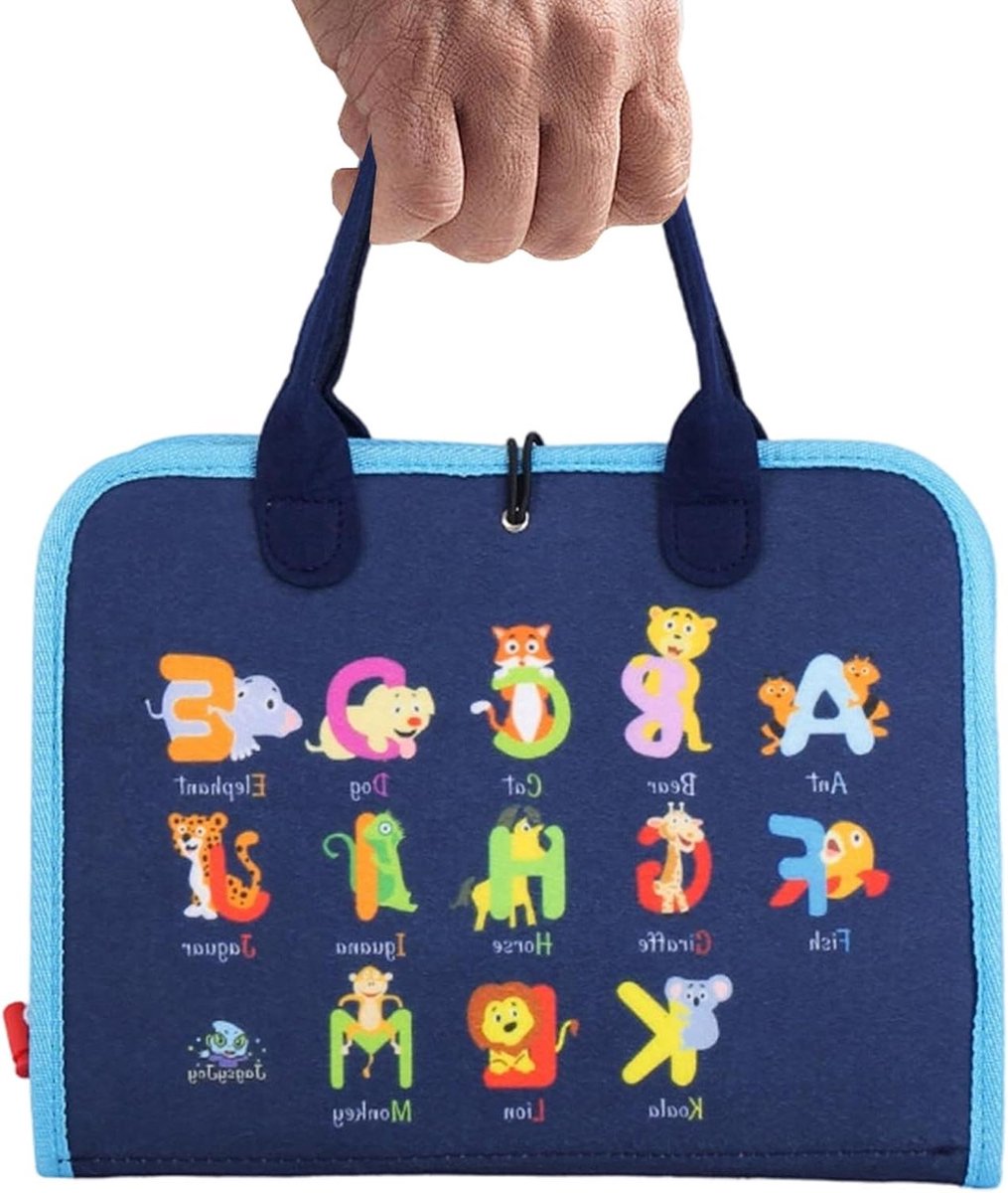 Druk Speelgoed - Voelboek Puzzelspel - Vroeg Leren - Zintuiglijke Feedback - 29 x 23 x 6 cm - Blauw