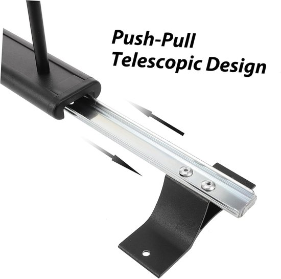 Garderobestang Telescopisch - Kaststang Uitschuifbaar - Kleding Opbergen - Verstelbare Lengte - 40 cm - Zwart — afbeelding 3