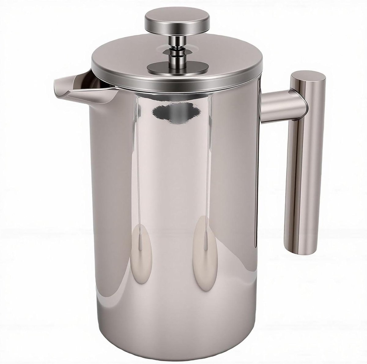 Koffiezetapparaat - Franse pers - Koffie zetten - Dubbelwandige isolatie - 600 ml - Zilver