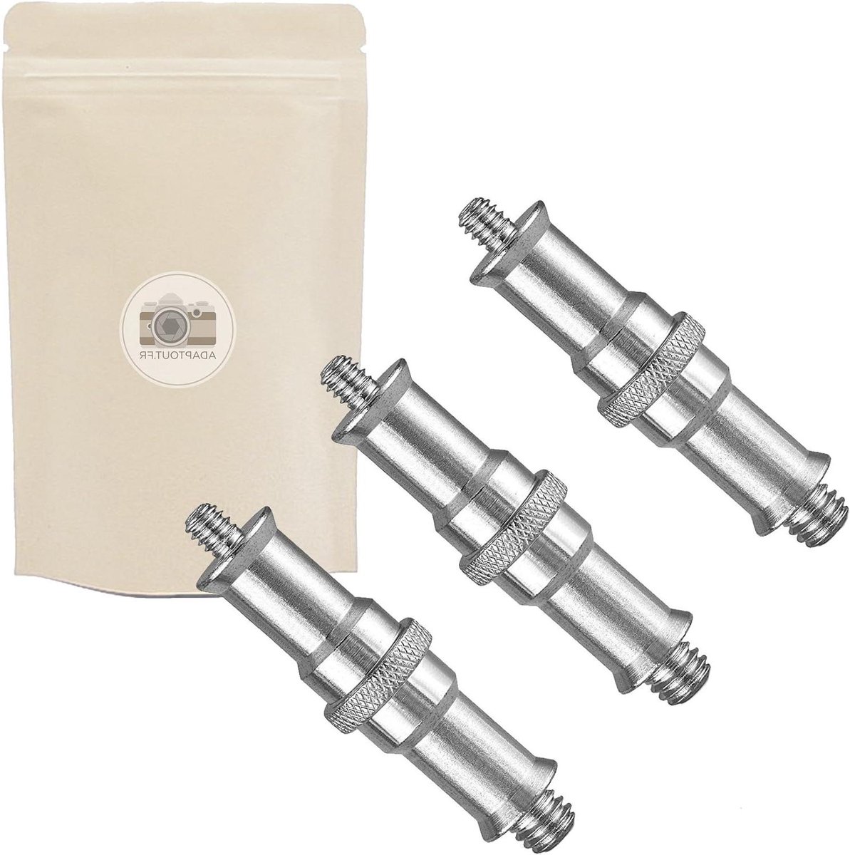 Metalen Pinnen - Adapter Schroeven - Studio Montage - Volledig Metaal - 3 Stuks - Zilver