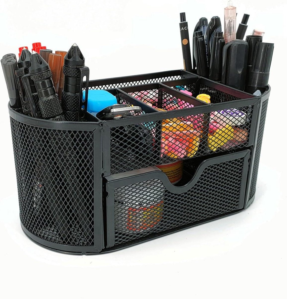 Bureau Organizer - Penhouder - Bureau Opruimen - Negen Vakken - Met Lade - Zwart