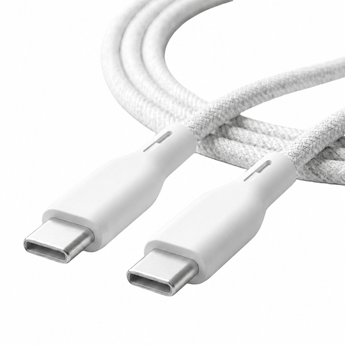 Ëssentials by Upström USB-C naar USB-C Kabel 100W 2.5m – Snelladen & Datakabel (480 Mbps) – Voor iPhone, Samsung, Android & MacBook – Extra Sterk & Gerecycled