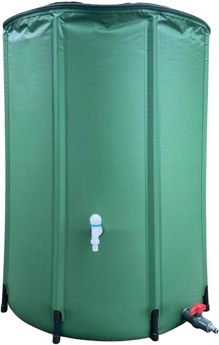 Regenwateropvangbak - Opvouwbare tank - Tuin water geven - Inclusief groen gaas - 100 liter - Groen