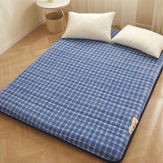 Futon Vloermatras - Opvouwbaar Matras - Comfortabel Slapen - Ergonomisch Ontwerp - King 180x200cm - Blauw — afbeelding 3