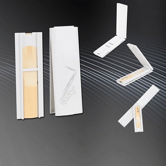 Rieten Houder - Houtblazer Opbergdoos - Muziekinstrument Onderhoud - Dubbelzijdige Kaartsleuf - 10.3 x 3.6 cm - Wit — afbeelding 2