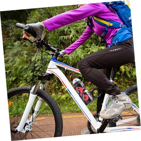 Fietsbidonhouder Set - Flessenrek Fiets - Buiten Sport - Duurzaam Plastic - 24x6x6 cm - Zwart — afbeelding 3