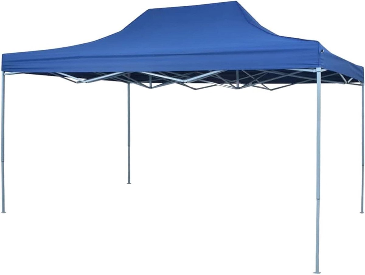Opvouwbaar Paviljoen - Feesttent Tuin - Buitenfeest Organiseren - UV Waterafstotend - 3 x 4 Meter - Blauw