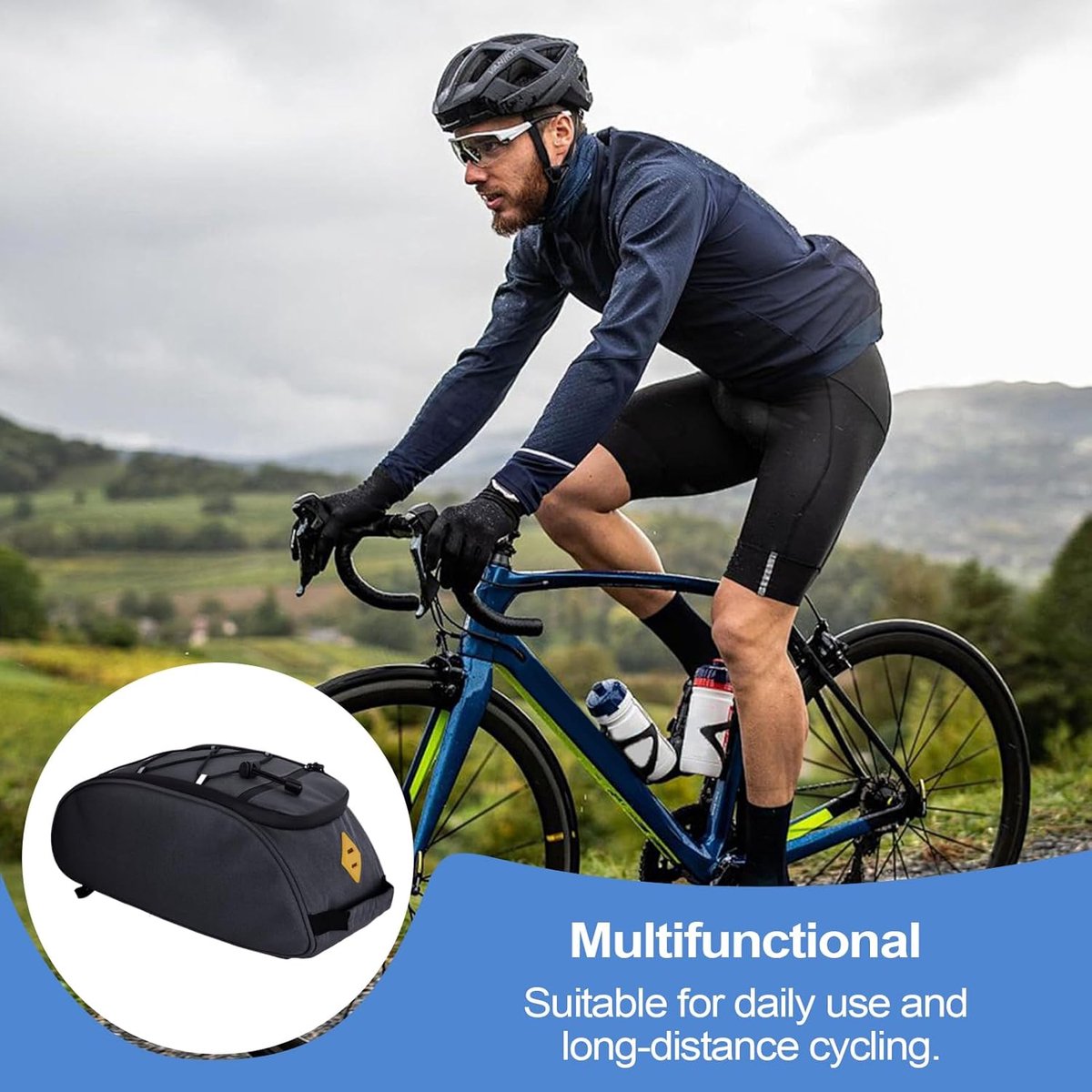 Fiets Bagagedrager Tas - Outdoor Fietstas - Reizen en Picnic - Waterdicht Oxford Materiaal - 8 Liter Capaciteit - Zwart