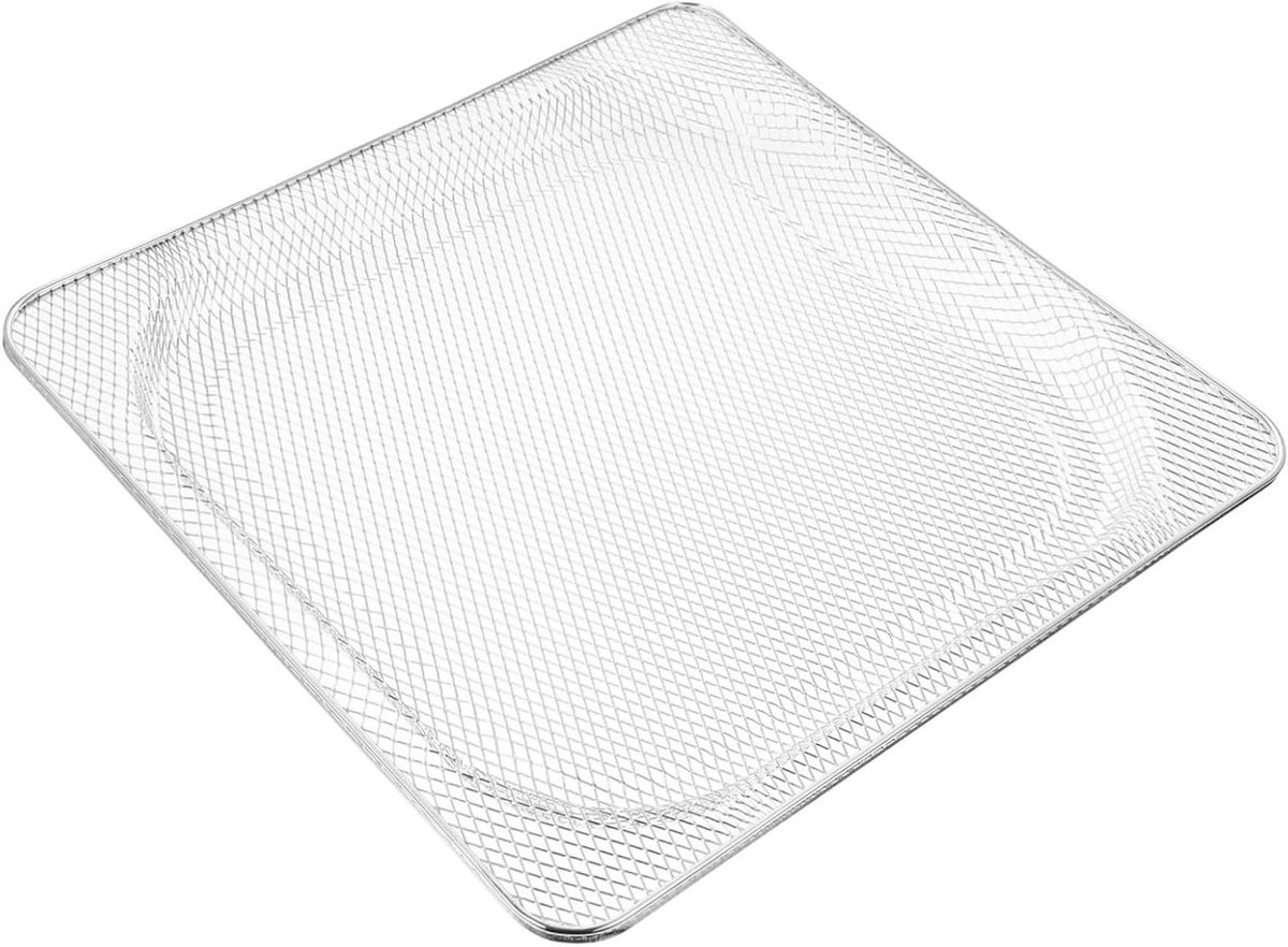 Airfryer Mand - Grillrooster Oven - Knapperig Bakken - Roestvrij Staal - 34x34x3 cm - Wit