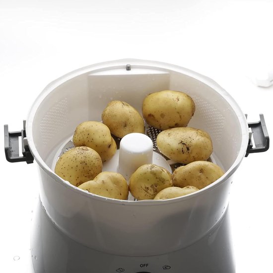 Aardappelschilmachine Elektrisch - Automatische Schillen - Grote Hoeveelheden Schillen - Eén Knop Bediening - 1kg Capaciteit - Wit — afbeelding 5