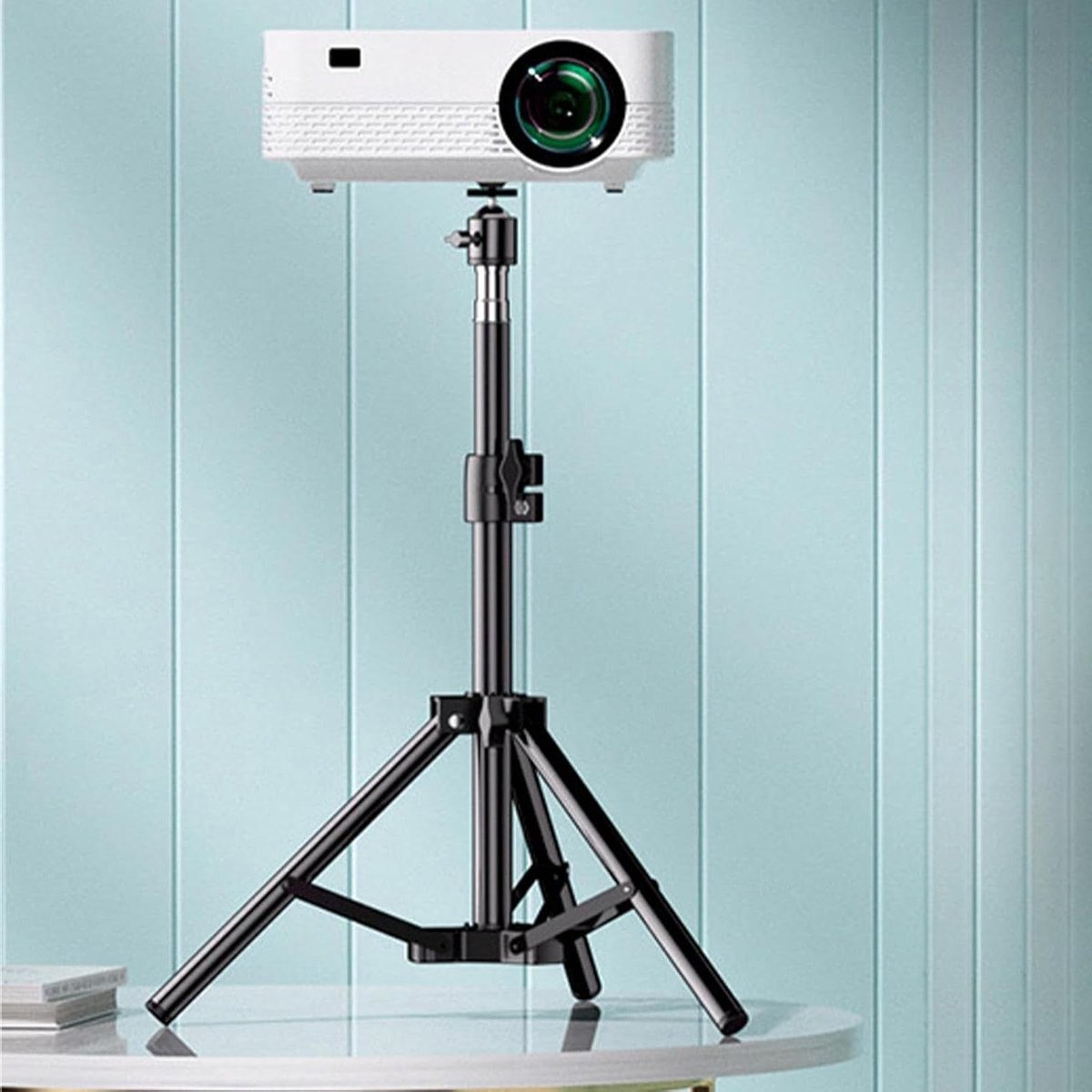 Projector Statief - Vloerstandaard Flexibel - Thuisbioscoop Creëren - Opvouwbaar en Verstelbaar - 55 cm - Zwart