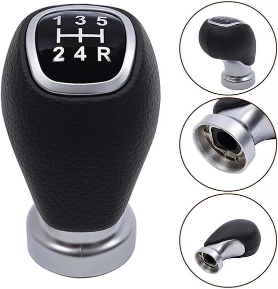Versnellingspook - Schakelknop - Auto Interieur - 5 Versnellingen - Zwart — afbeelding 3