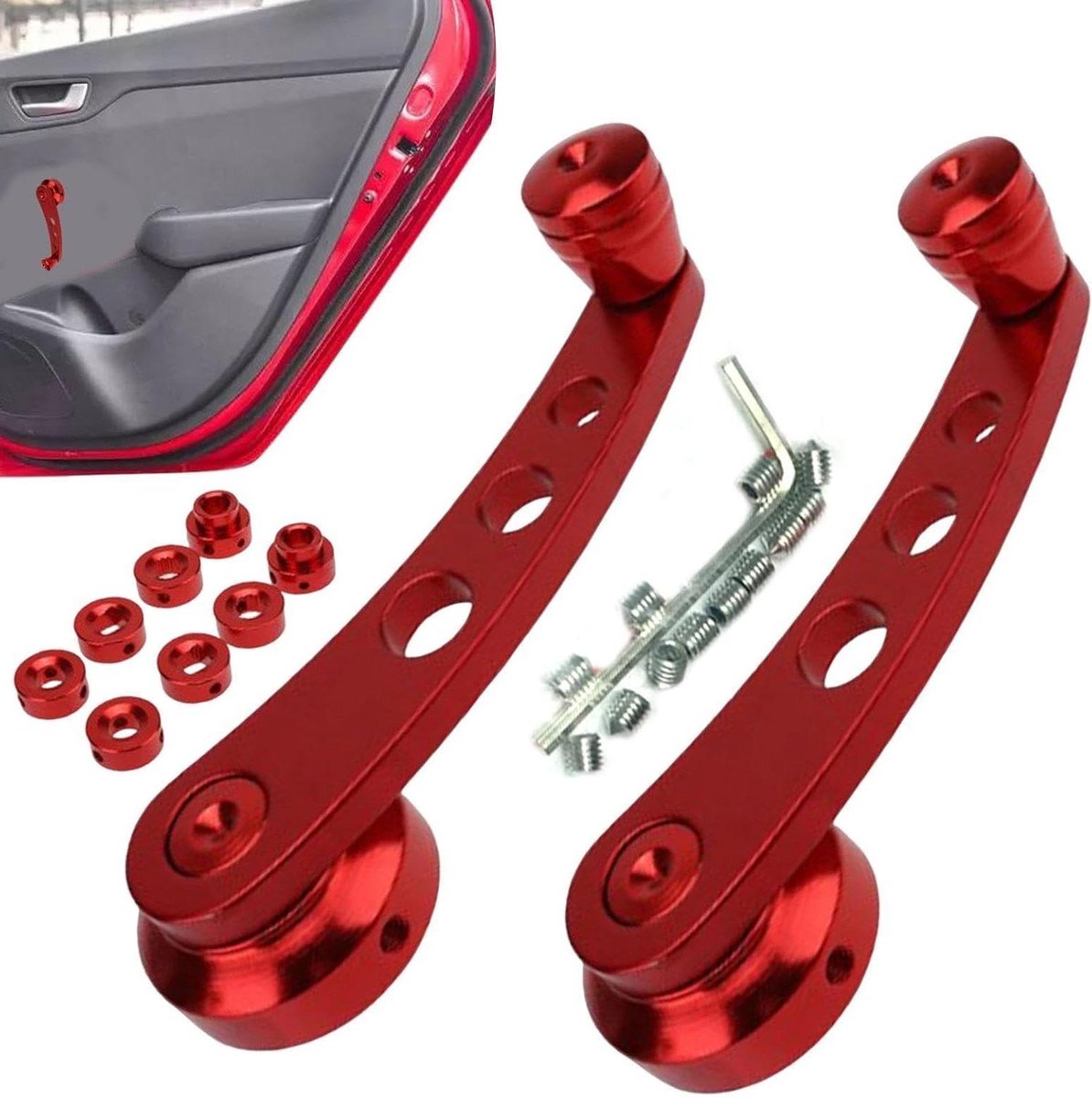Ruitenreiniger - Autoglasborstel - Streeploos Ramen - Telescopische Steel - 208 cm - Rood
