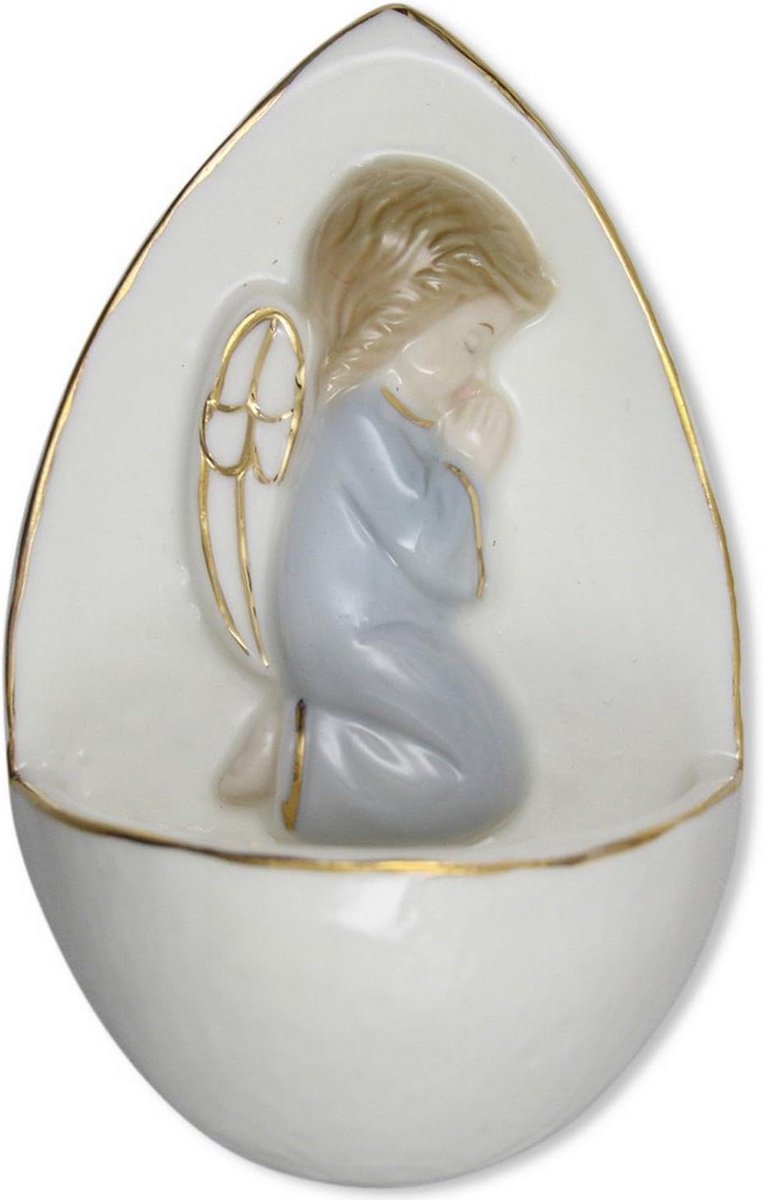 Porseleinen Ketel - Decoratief beeld - Woonruimte verfraaien - Gouden rand - 105 cm - Blau
