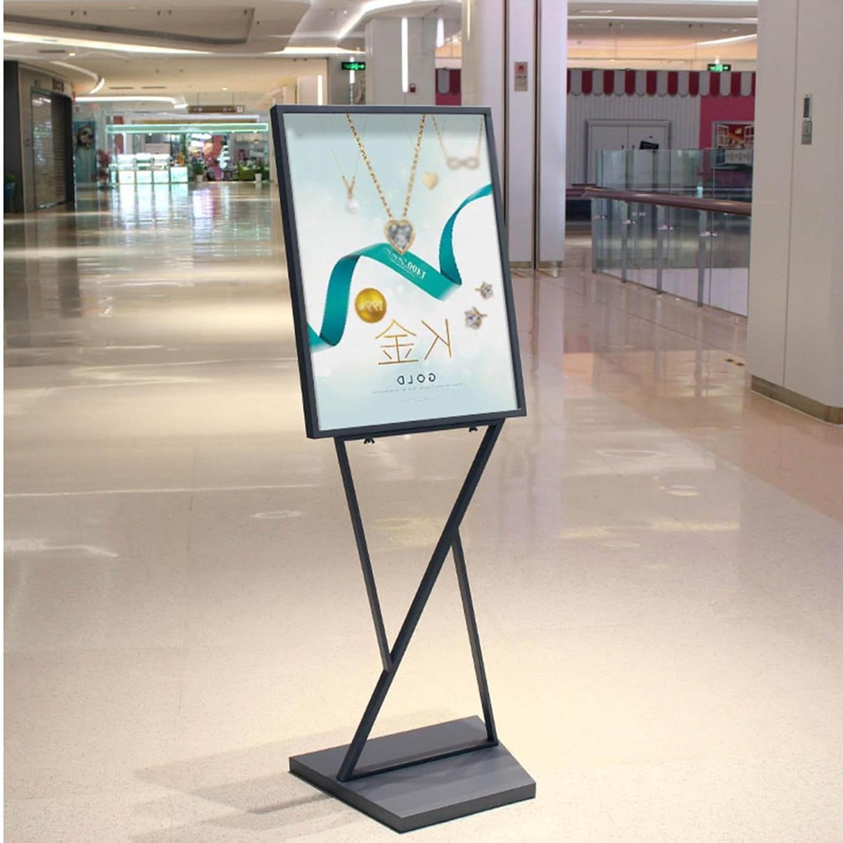 Poster Standaard - Display Houder - Reclame Tonen - Dubbelzijdig Weergeven - 60 x 150 cm - Zwart