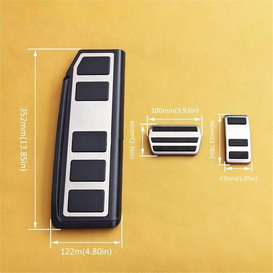 Pedaalhoezen Set - Auto Interieur - Verbeter Rijden - Antislip Ontwerp - 3 Delig - Zilver — afbeelding 3