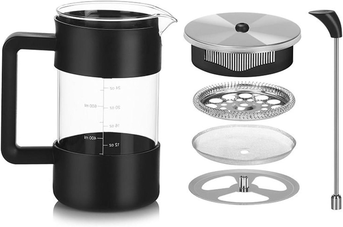 Koffiezetapparaat - Koffiepers - Smaakvolle Koffie - Druppelvrije Schenktuit - 900 ml - Zwart