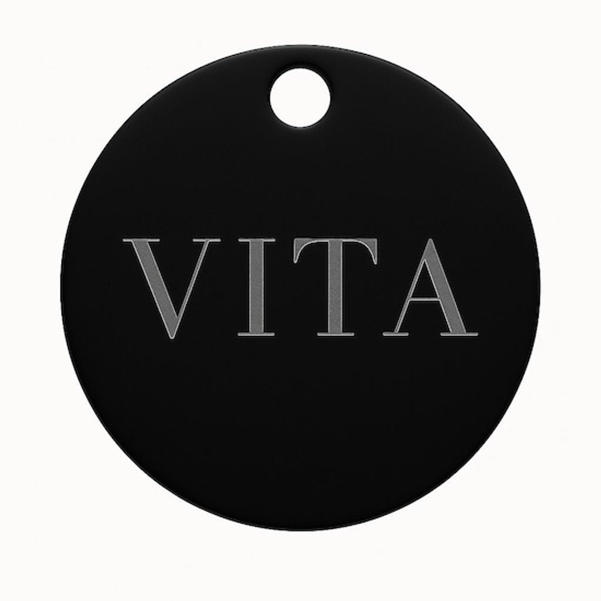 Zwarte RVS Ronde Dierenpenning – Stoer, Duurzaam & Gegraveerd (2cmx2cm)