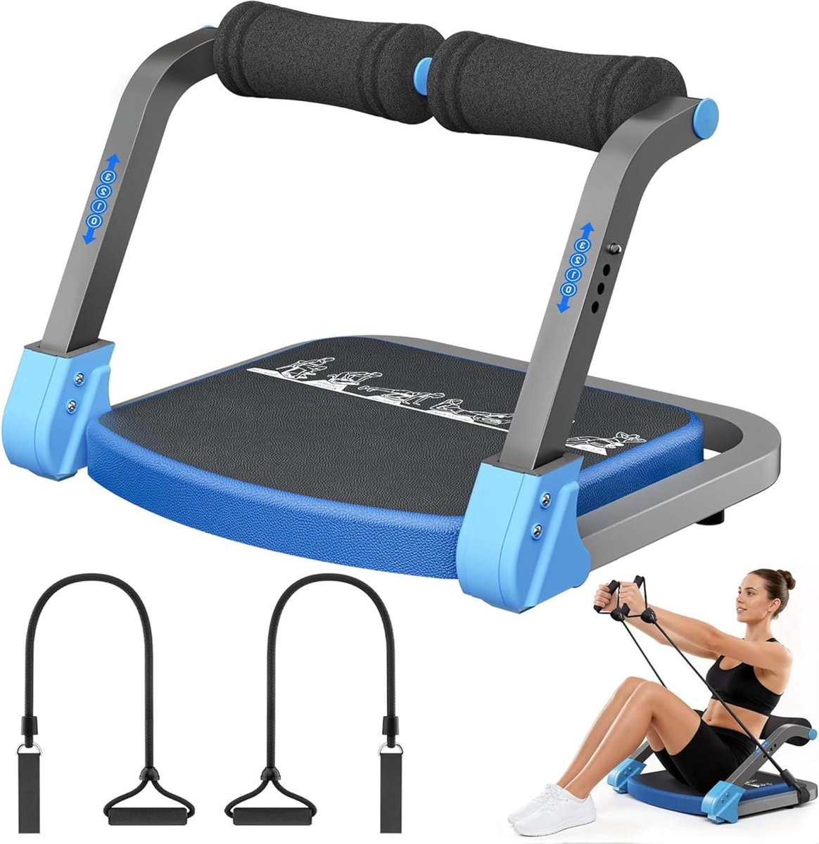 Buiktrainer - Fitnessapparaat - Thuis trainen - Verstelbare weerstand - 73 x 91 x 177 cm - Zwart