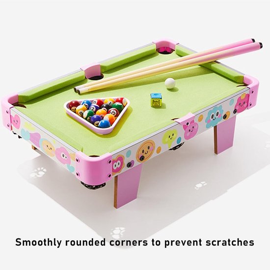 Kinderpooltafel - Mini biljartspel - Familieplezier - Compact ontwerp - 51x32cm - Bruin — afbeelding 3