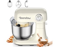 Teendow SM‑B03C Keukenmachine – 1500W Staande Mixer met 12 Snelheden - 5L RVS Kom - Kantelbare Kop - Voor Deeg Kneden, Taartbeslag en Room - Vaatwasserbestendig voor Thuisbakken