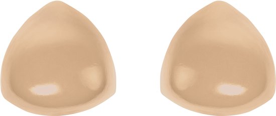 Twee huidkleurige, driehoekige tepelbedekkingen op witte achtergrond.