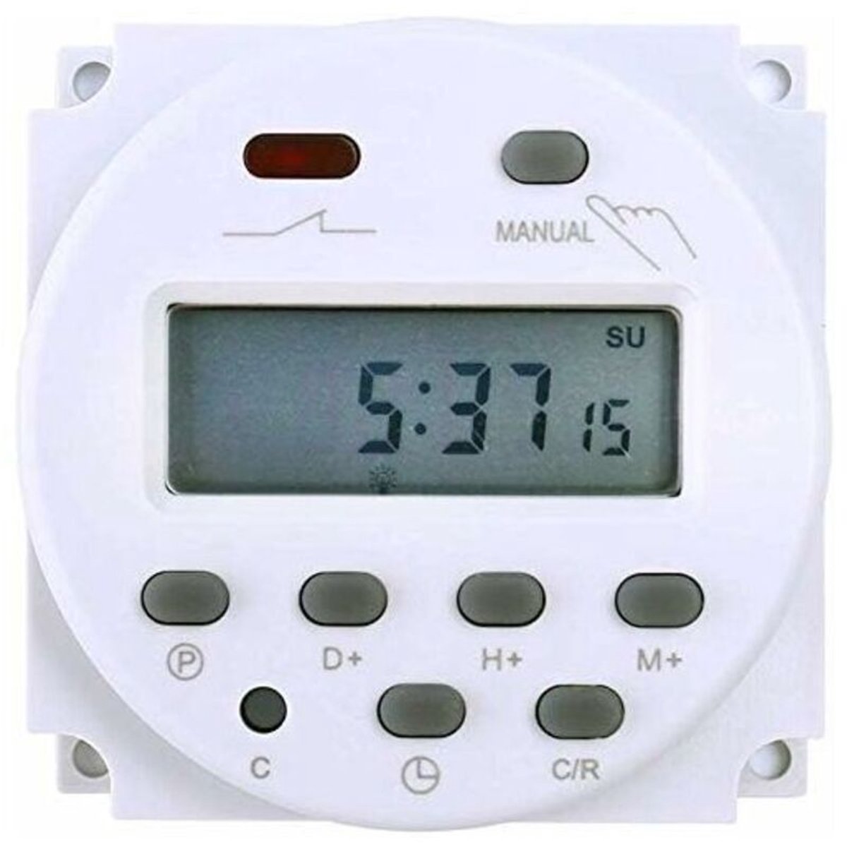 Elektronische timer, DC12V 16A, 16 programma's, programmeerbaar LCD-scherm