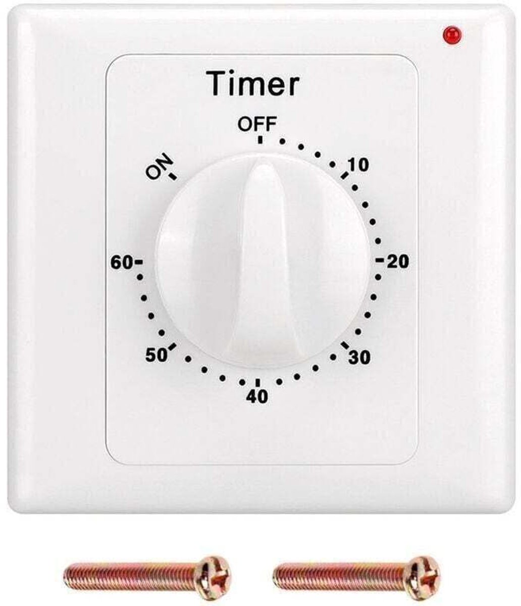 220V AC-tijdschakelaar, krachtige waterpomp, elektronisch aangestuurde mechanische afteltimer met stopcontact - 60 minuten