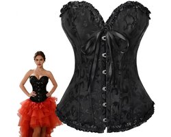 Vintage Corset Top voor Dames S-XL, Gothische Bustier met Laces, Slanker Overbust Lingerie voor Feestjes en Thema Events