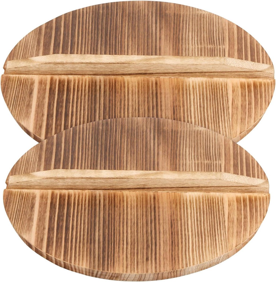 Houten Pannendeksel Set - Kookdeksels - Koken en Sudderen - Goede Afdichting - 2 Maten - Bruin