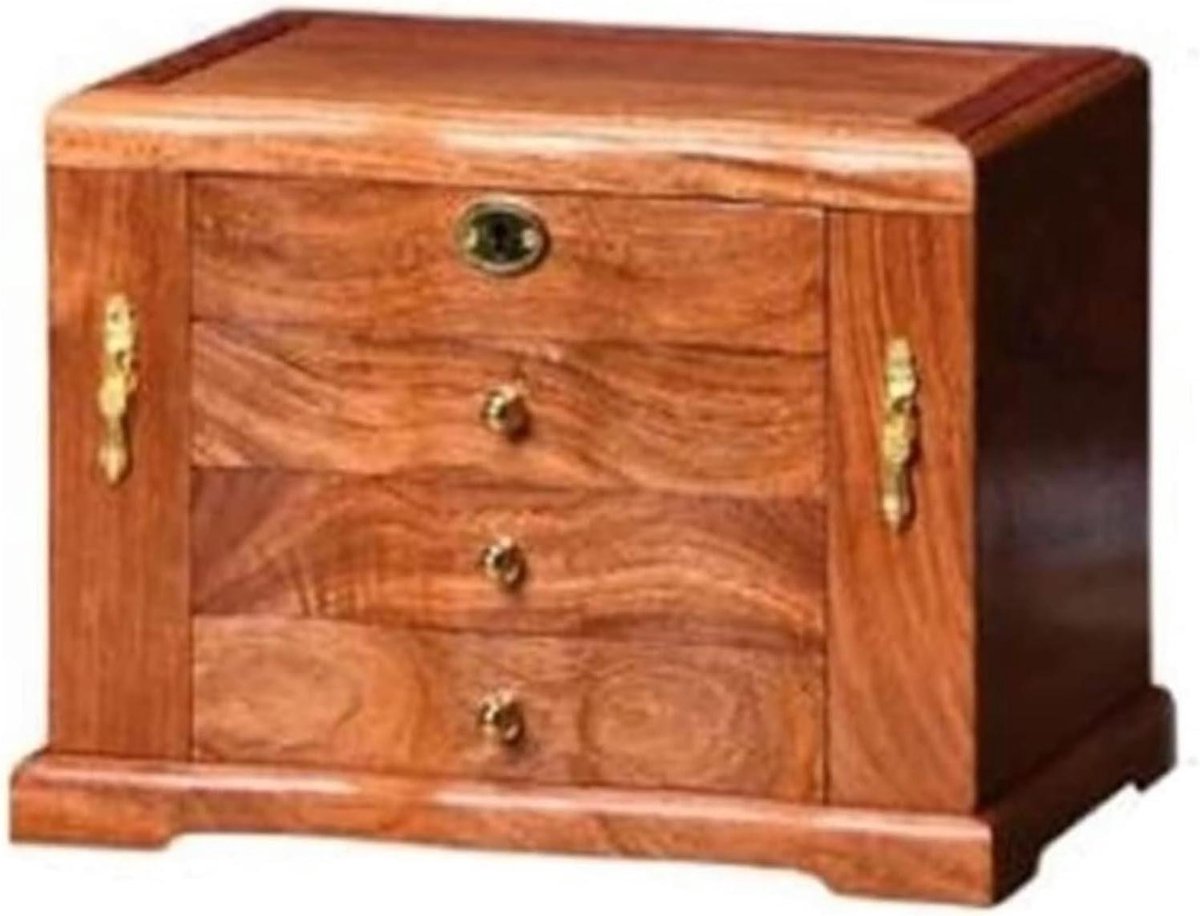 Horlogekist - Sieradendoos - Veilige Opslag - Houten Constructie - 30x20x21cm - Houtkleur