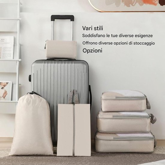 Compressiezakken Set - Reisorganizers - Bagage Opslag - Ruimtebesparend Ontwerp - 6 Delig - Zwart — afbeelding 5