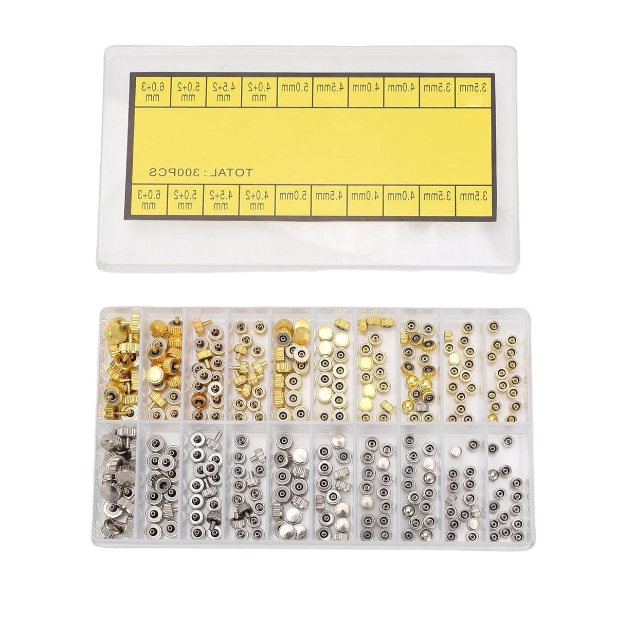Horloge Kroon Set - Reparatieset Horloge - Horloge Reparatie - Roestvrij Staal - Diverse Maten - Zilver