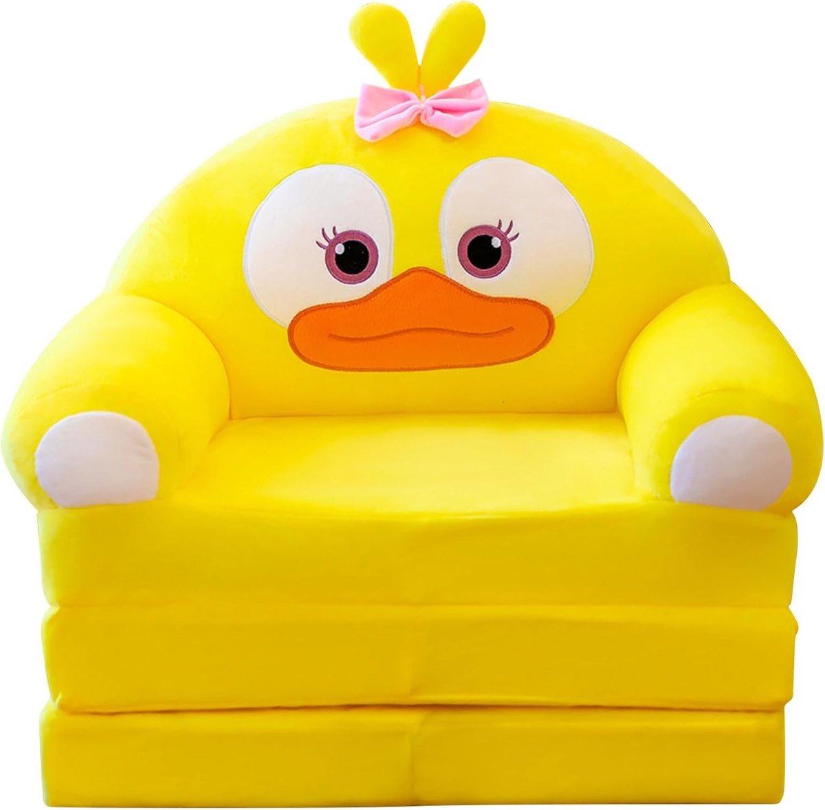 Zachte en Vouwbare Kinderstoel, 2-in-1 Armstoel voor Spelen en Naps, Multicolor, Met Wasbare Hoes van Fluweel
