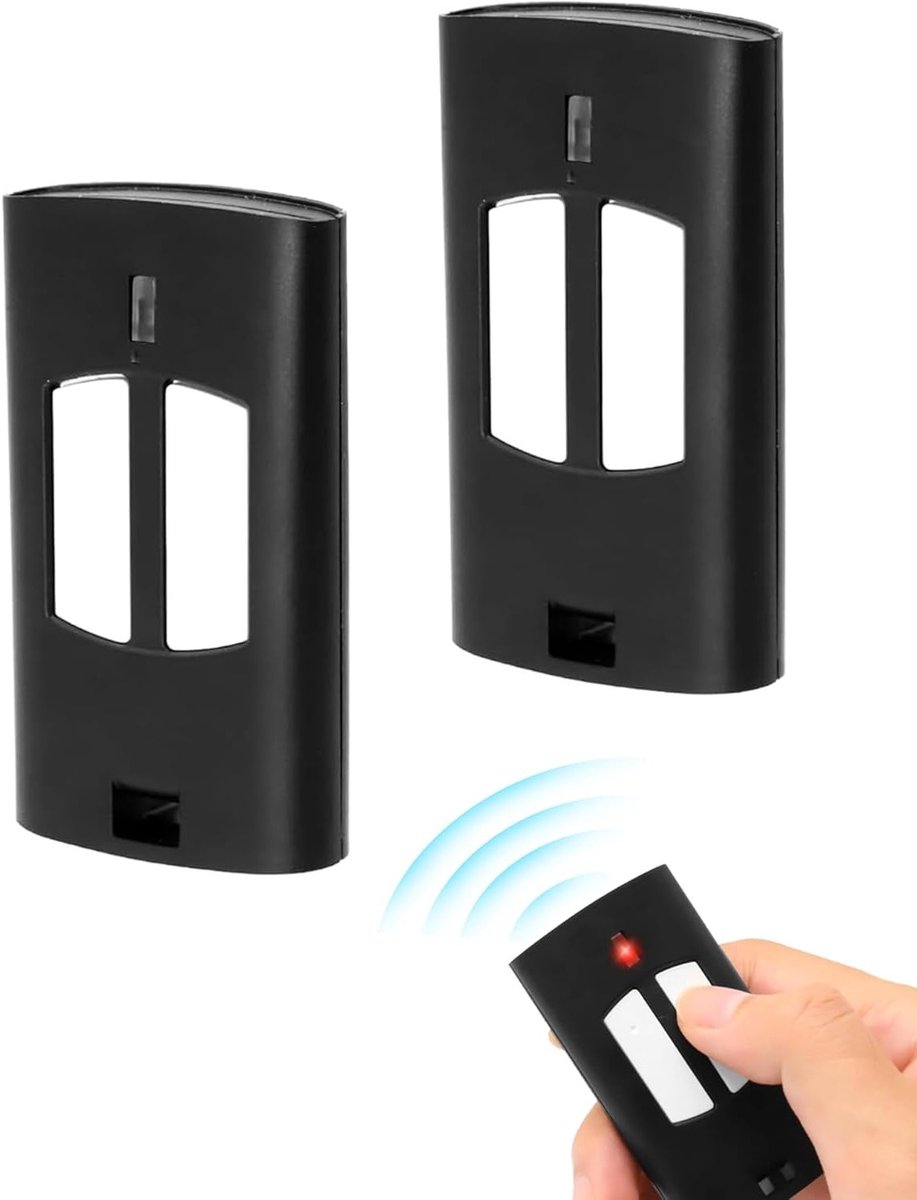 Garage Deuropener 433MHz, Afstandsbediening voor 2 Kanalen, Rolling Code, Handzender, Compatibel met Diverse Modellen