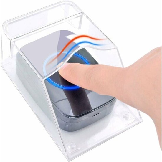 Transparante beschermhoes voor buitendeurbel, waterdicht, draadloos, met muurbevestiging - Afmetingen: 11 x 6 x 5 cm