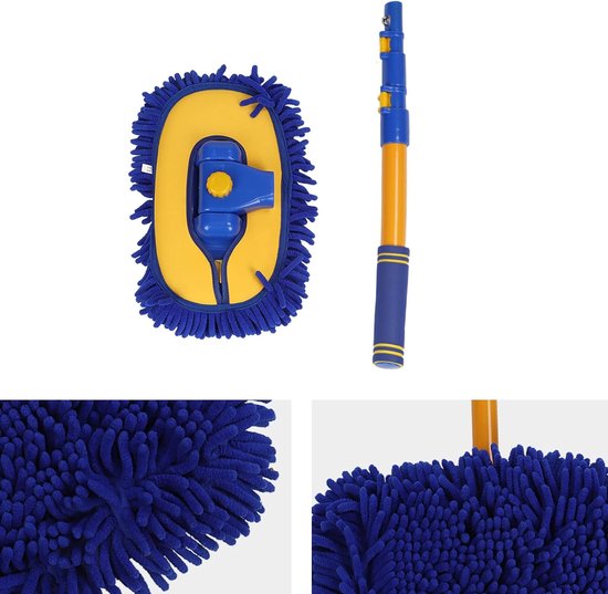 Autowasborstel Telescopisch - Autodweil Lange Steel - Auto Reinigen - Superabsorberende Microvezel - Tot 102 cm - Grijs van Merkloos	 — afbeelding 3