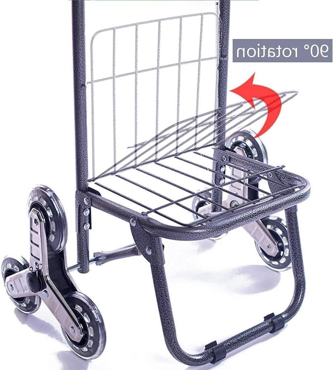 Winkelwagen - Boodschappentrolley - Boodschappen doen - Zes klimwielen - 30L capaciteit - Blauw