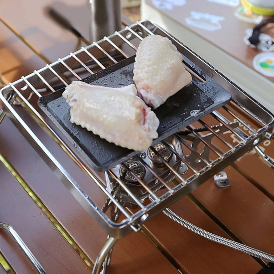 Kleine Grillpan - Bakpan - Buiten Koken - Afneembaar Handvat - 2 Stuks - Zwart — afbeelding 5