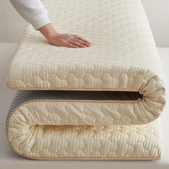 Vloermatras Futon - Japanse Tatami - Comfortabel Slapen - Oprolbaar Ruimtebesparend - 90x190cm - Grijs — afbeelding 3