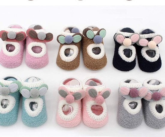 Babysokken 6 Pack - Antislip Sokjes - Warm & Veilig - Coral Fleece - 0-3 Jaar - Meerdere Kleuren — afbeelding 4