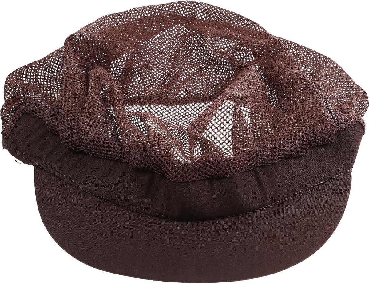 Koksmuts Katoen - Chef Hoed - Professioneel Werken - Ademend Comfort - 26 x 23 x 10 cm - Koffie