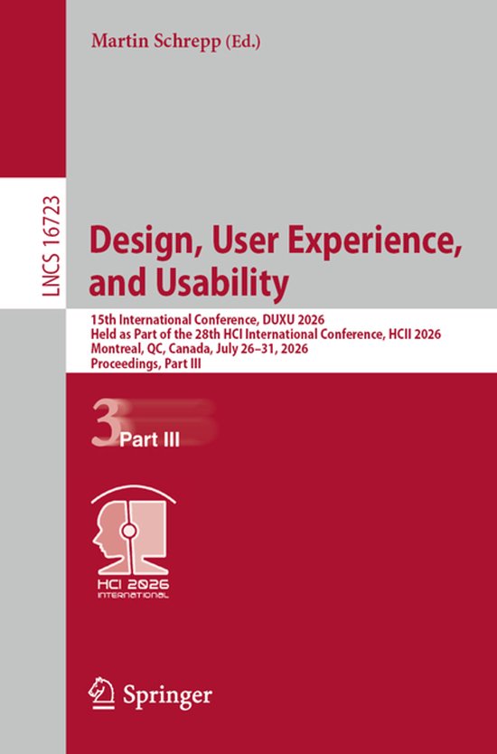 Lecture Notes in Computer Science16723- Design, User Experie ... - cover