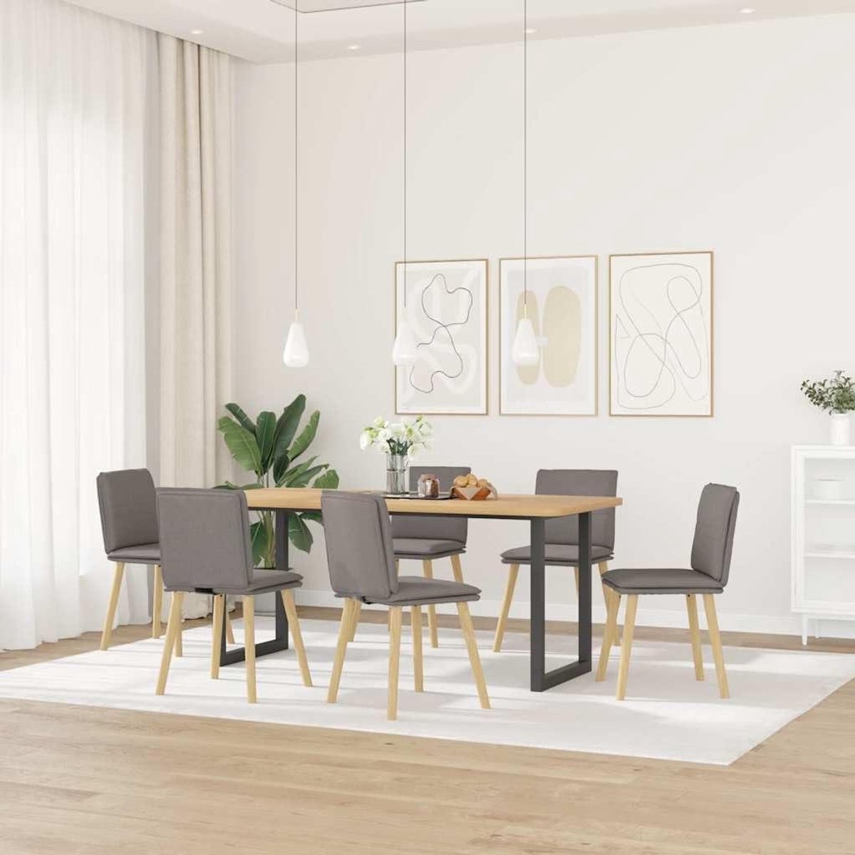 Eetkamerstoelen 6 stuks - Keukenstoelen set - Comfortabel zitten - Scandinavisch design -