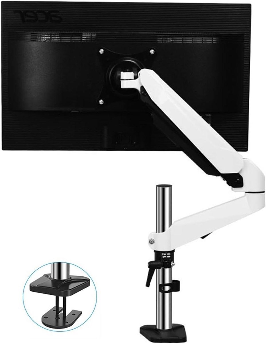 Monitor Arm - Bureauhouder - Werkplek Organiseren - Volledig Verstelbaar - 15-32 Inch - Wit