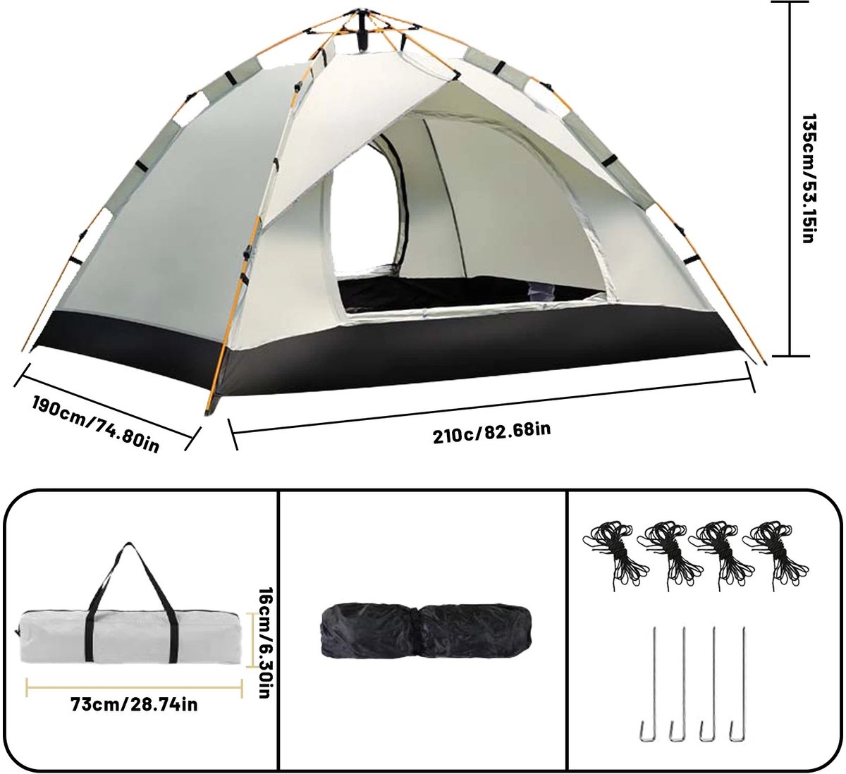 Lilac & Lily Pop-up Tent - Waterbestendig - Kampeertent - 2-3 Personen - UV-bestendig - Festivals, Kamperen, Vissen & Outdoor