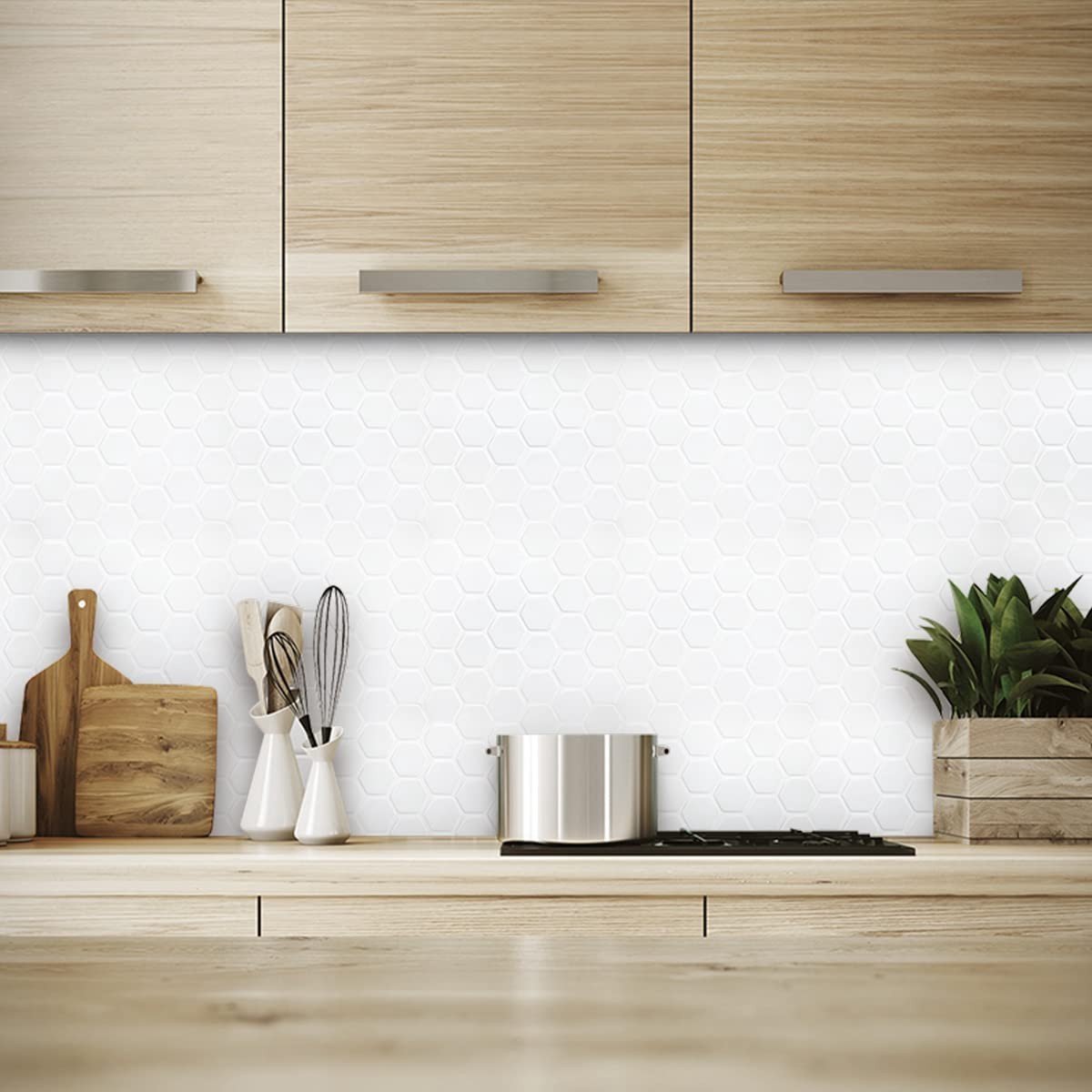 Dailygoods - Dailygoody - 3D Vinyl Wandtegel Stickers - Peel & Stick Waterproof - Keuken en Badkamer - Makkelijk te gebruiken - Decoratie stickers - Verfraai je in