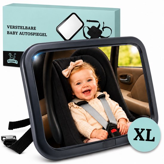 Autospiegel Baby Verstelbaar - Spiegel Auto Baby Achterbank - Achteruitkijkspiegel voor Veilig Rijden
