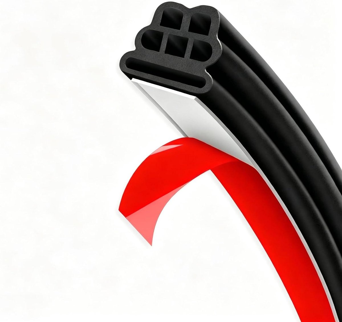 Autodeurrubber - Tochtstrip - Geluidsisolatie - EPDM Rubber - 16 Meter - Zwart