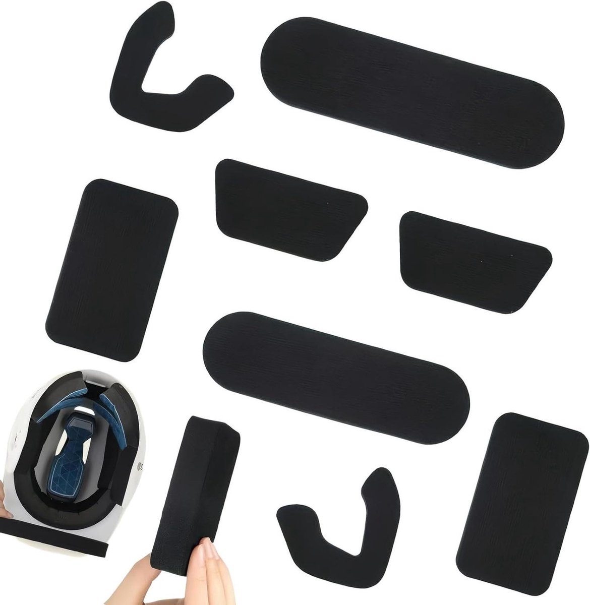 Helmbeschermvulling - Schuim Pads Set - Sport Veiligheid - Universele Pasvorm - 2 cm Schuim - Zwart